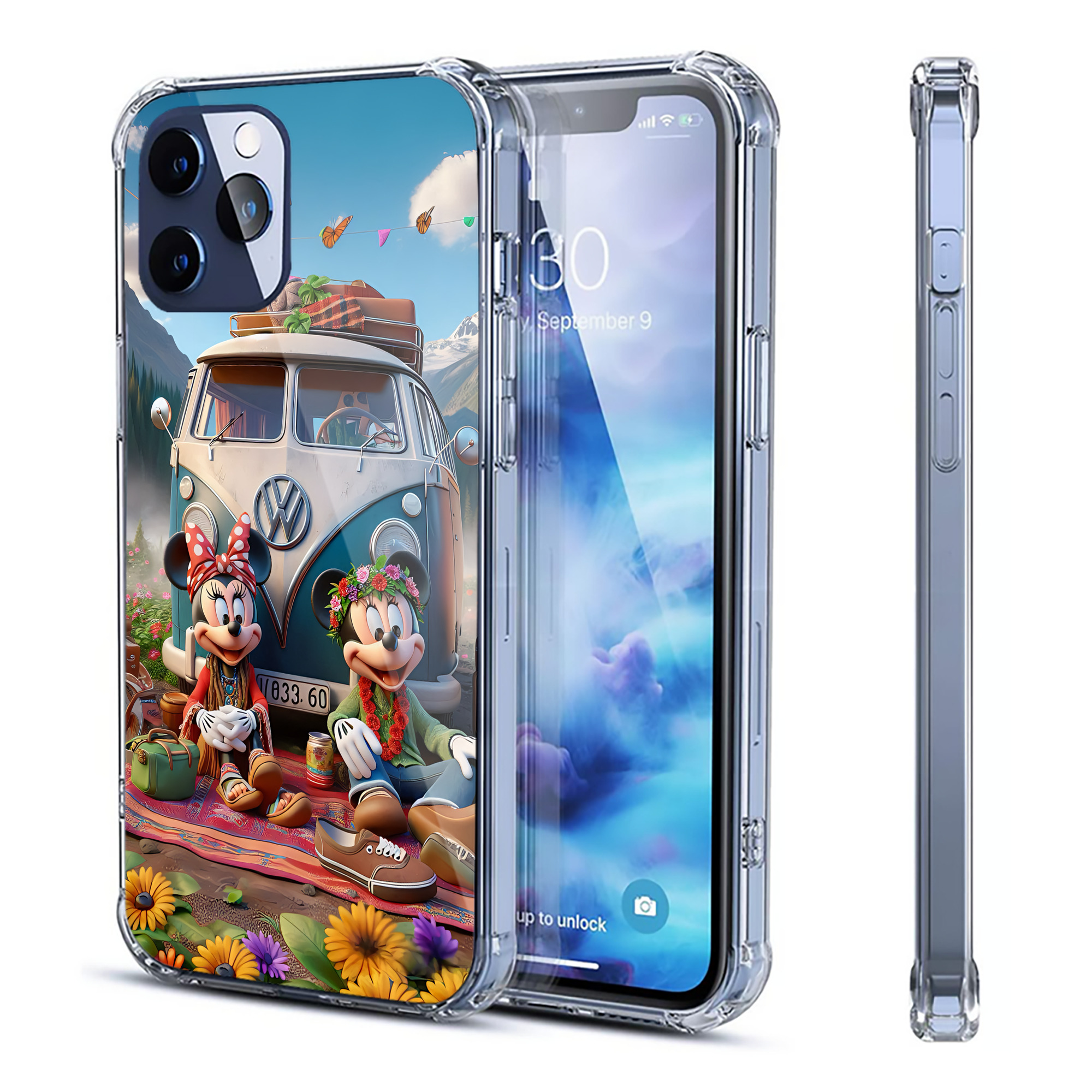 （画像用） ミッキーマウス Mickey Mouse 【iPhone 12シリーズ対応】透明スマホケース（クリアソフトケース）